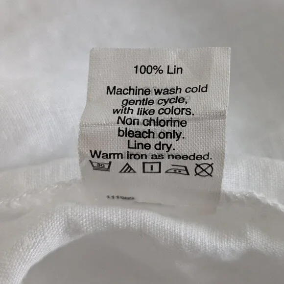 J. Crew Top Women's Size 2 White Scalloped Split-Back Linen Eyelet Blouse #C4806 - Picture 12 of 14